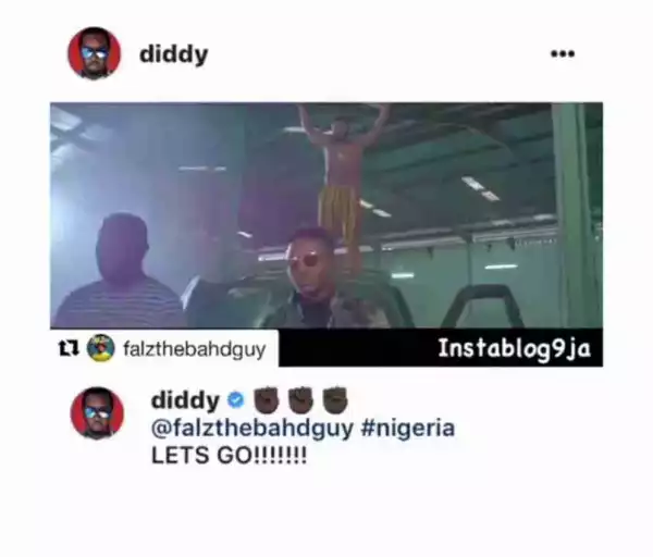PHOTO: Diddy Reacts To Falz’s Version Of This Is America